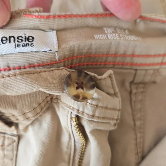 Kensie Jeans The Ella High Rise Straight Khaki Utility Cargo Pants Size 2 / 26 - Picture 12 of 14